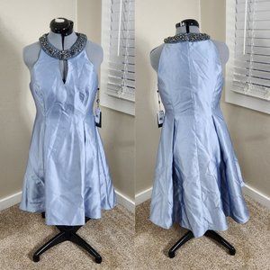 Adrianna Papell Beaded Mikado Fit and Flare Dress Size 10 NWT